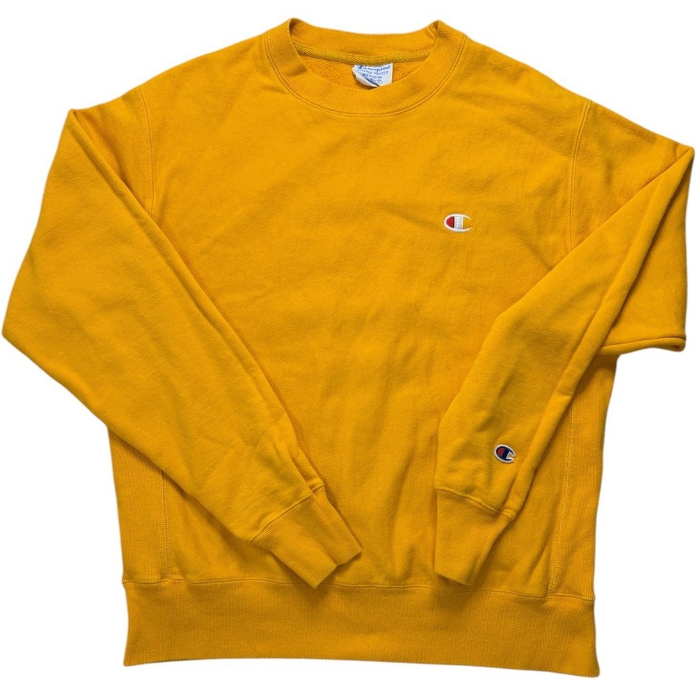 Champion Reverse‎ Weave Crewneck Sweatshirt In Gold Mustard Yellow Size Medium